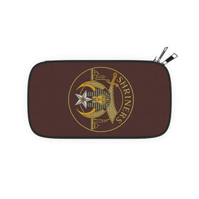 Shriners Passport Wallet - Brown With Shoulder & Wrist Strap - Bricks Masons