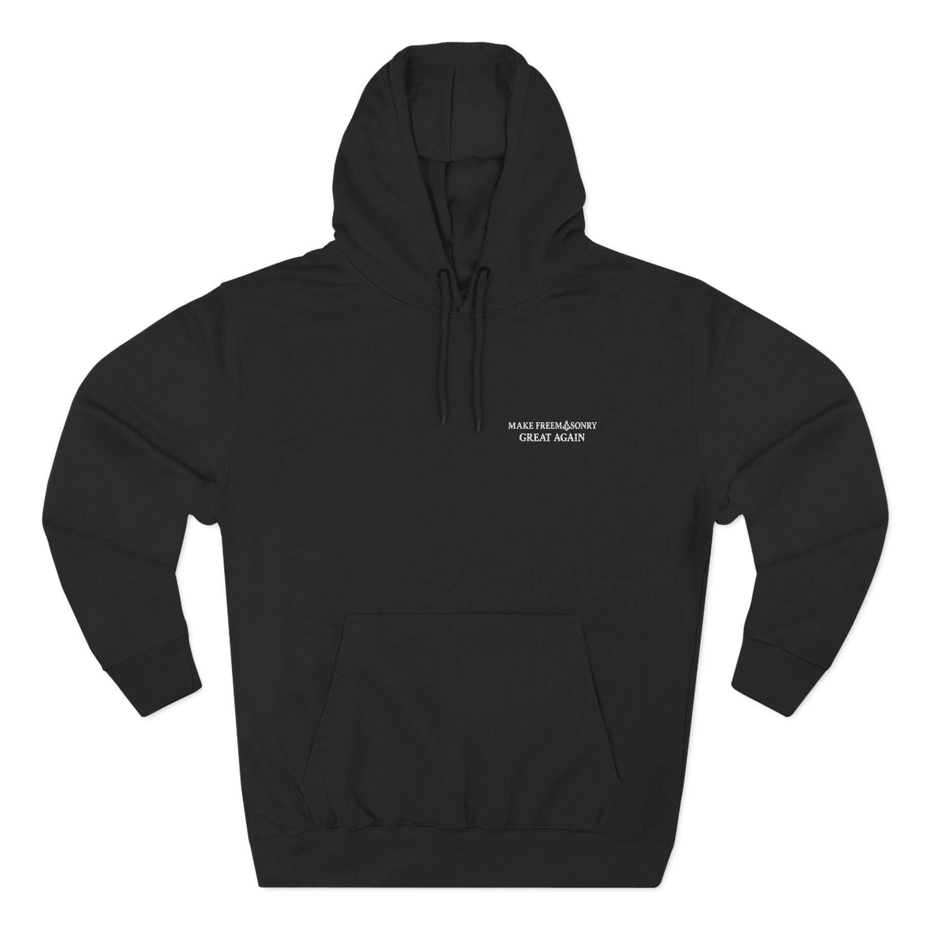 Master Mason Blue Lodge Hoodie - Three-Panel Fleece Front Embroidery - Bricks Masons