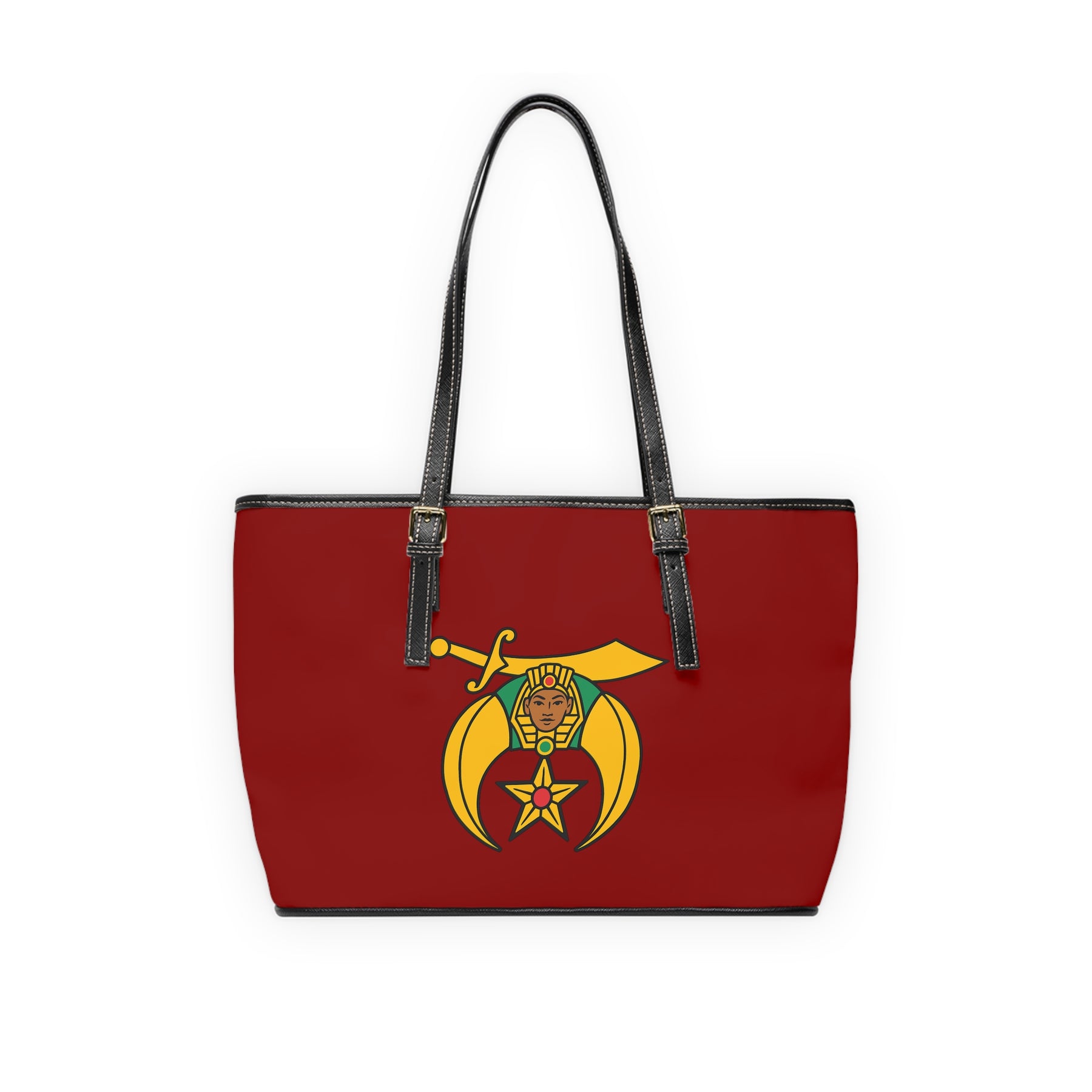 Daughters of Sphinx Handbag - Maroon PU Leather With Ample Interior - Bricks Masons