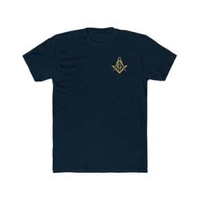 Master Mason Blue Lodge T-shirt - Square & Compass G Cotton Crew Tee - Bricks Masons
