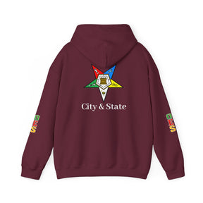 OES Hoodie - Colorful Eastern Star & Initials with Personalization - Bricks Masons