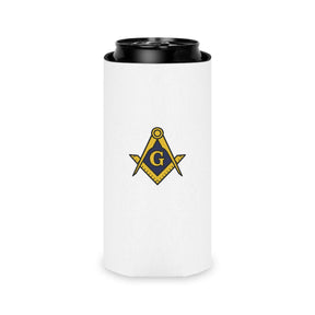 Master Mason Blue Lodge Can Cooler - Square & Compass with G Personalize Your Lodge - Bricks Masons
