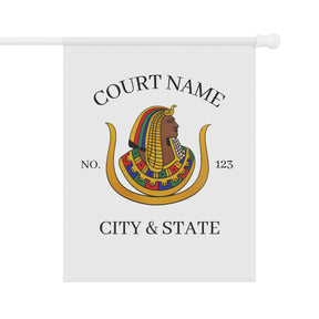 DOI Yard Flag - Personalized White Printed Poly Poplin - Bricks Masons