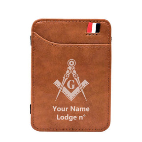 Master Mason Blue Lodge Wallet - Black & Brown