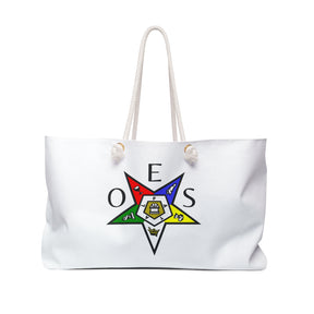 OES Travel Bag - White Spun Polyester With Colorful Star - Bricks Masons