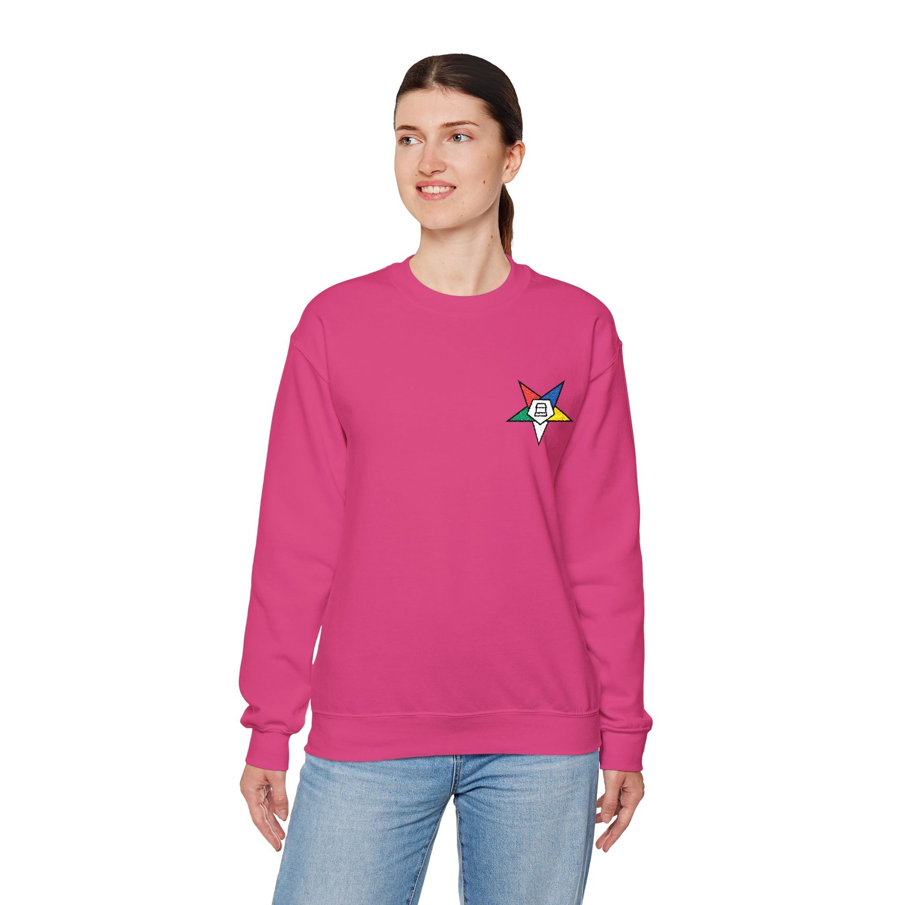OES Sweatshirt - Crewneck Embroidered Emblem - Bricks Masons