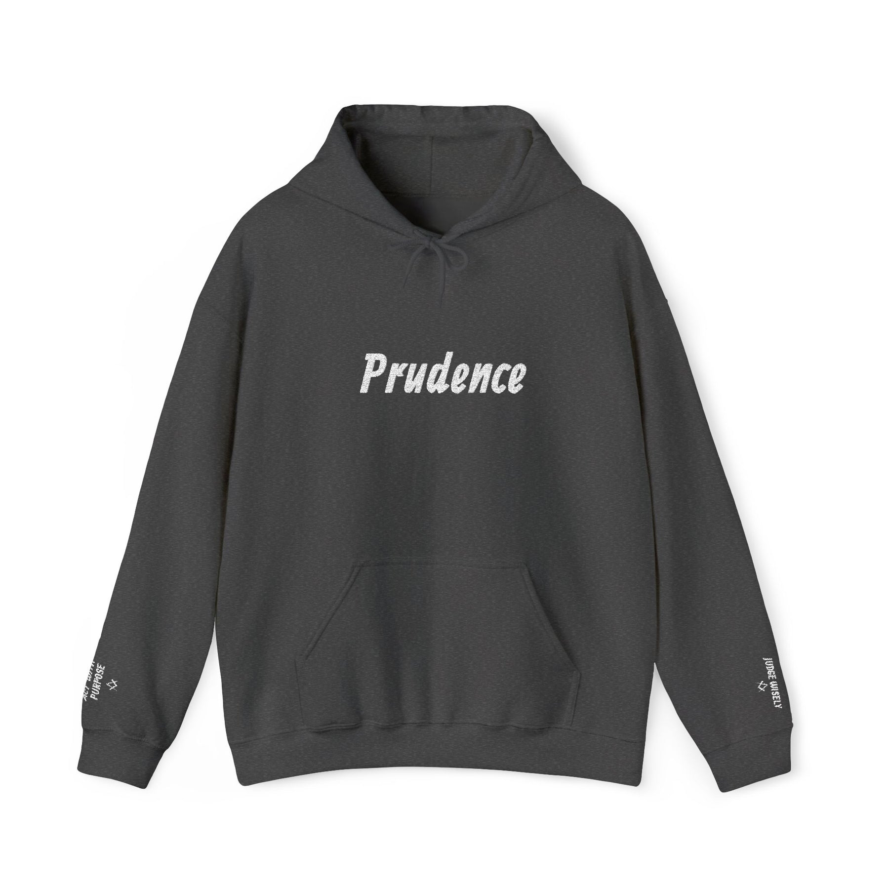 Entered Apprentice Blue Lodge Hoodie - Prudence Front & Sleeves Embroidery Detailing - Bricks Masons