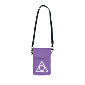 LOCOP Cell Phone Wallet - Purple Microfiber Leather With Adjustable Strap - Bricks Masons