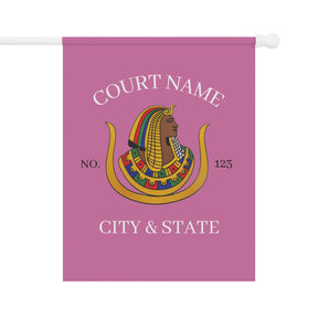DOI Yard Flag -  Personalized Pink Printed Poly Poplin - Bricks Masons