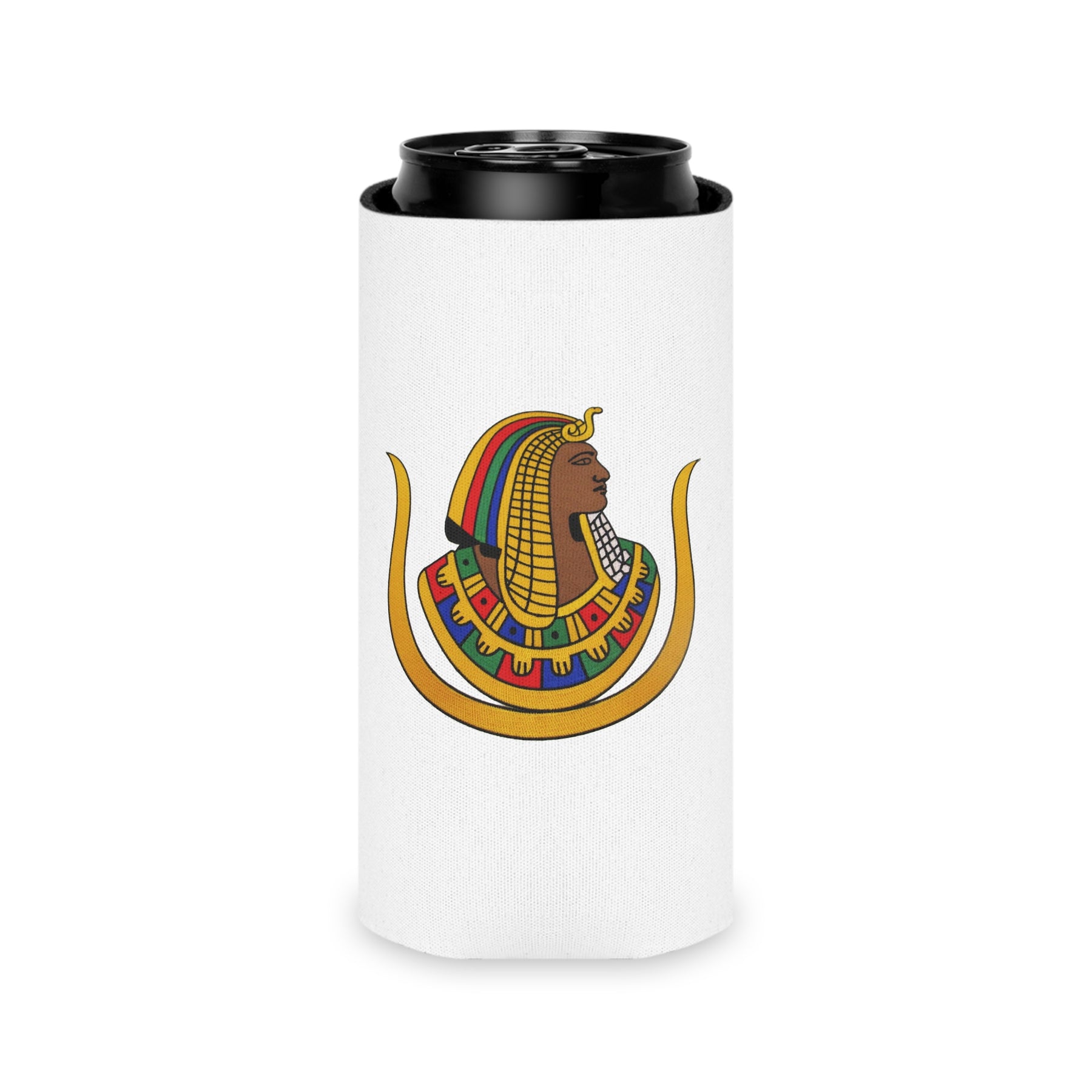 DOI Can Cooler - Colorful Emblem On White Polyester - Bricks Masons