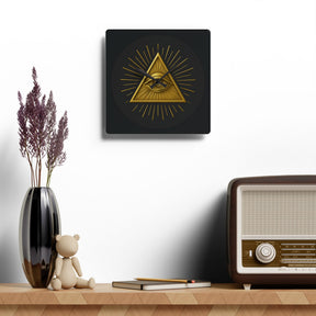 Eye of Providence Clock - All Seeing Eye Design on Acrylic - Bricks Masons