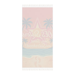 OES Towel - Polyester With Knotted Tassels Beach Cloth - Bricks Masons
