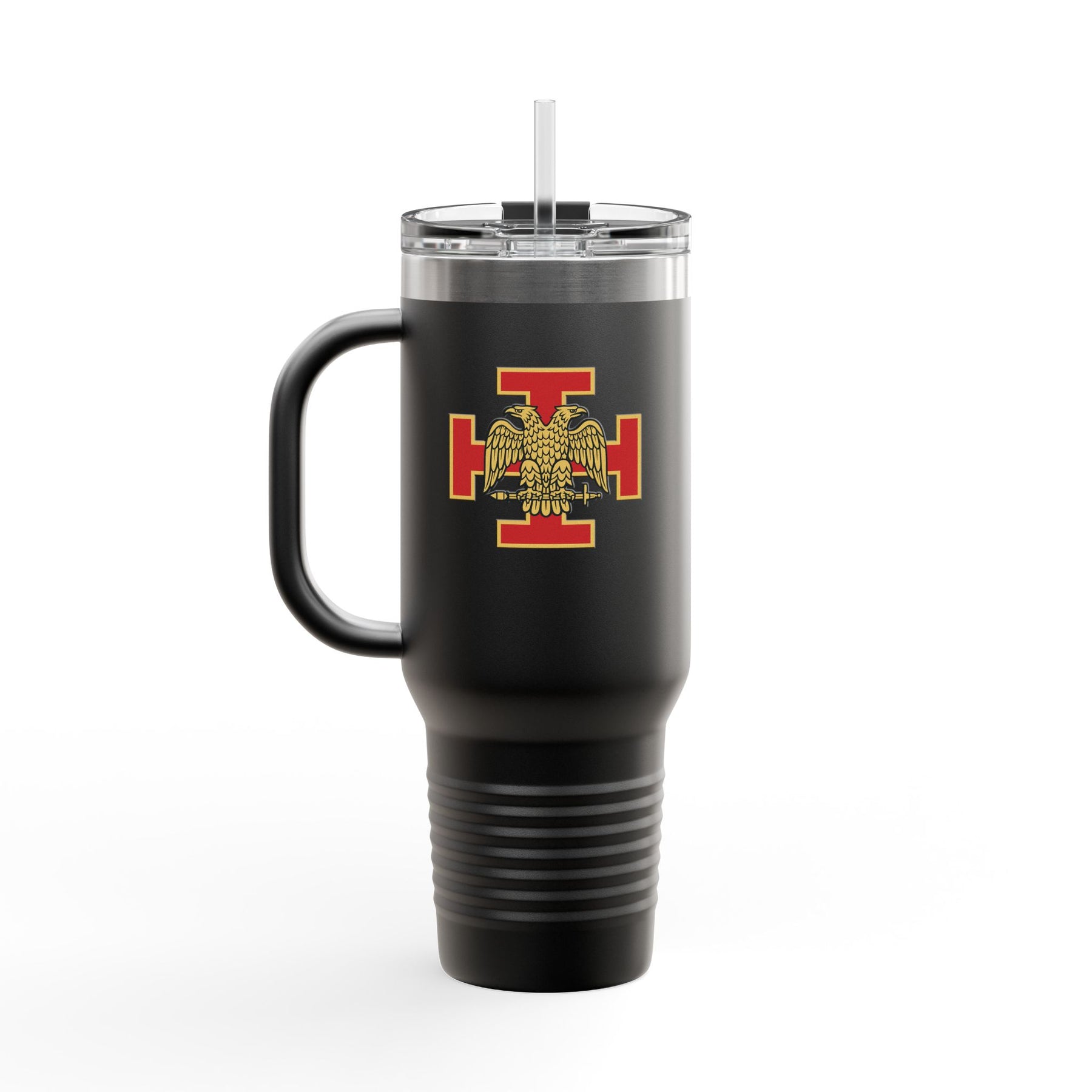 33rd Degree Scottish Rite Ringneck Tumbler - Stainless Steel Red Cross With Wings Down - Bricks Masons