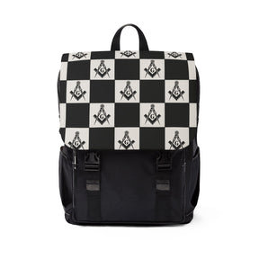 Master Mason Blue Lodge Backpack - Black & White Square & Compass G - Bricks Masons