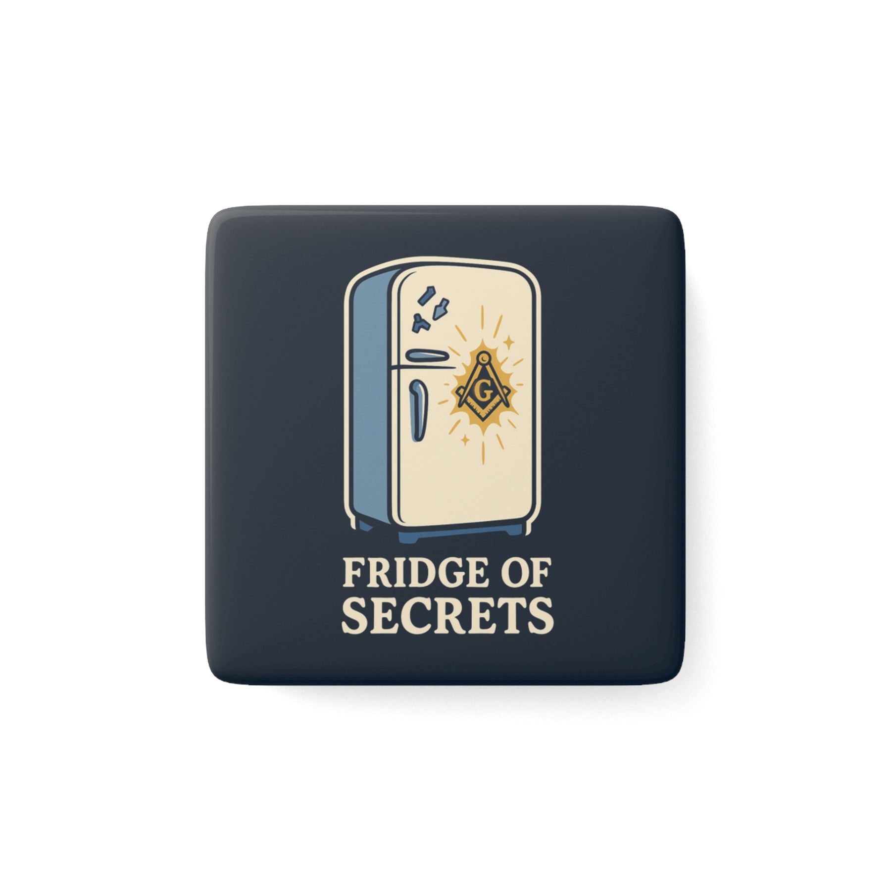Master Mason Blue Lodge Magnet - Porcelain With Magnet - Bricks Masons