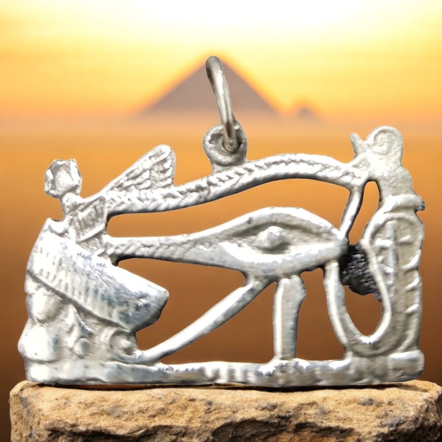 Egyptian Horus Eye Pendant, Silver, 2.5 x 1.5 cm, 3 g, Art. 687 - Bricks Masons