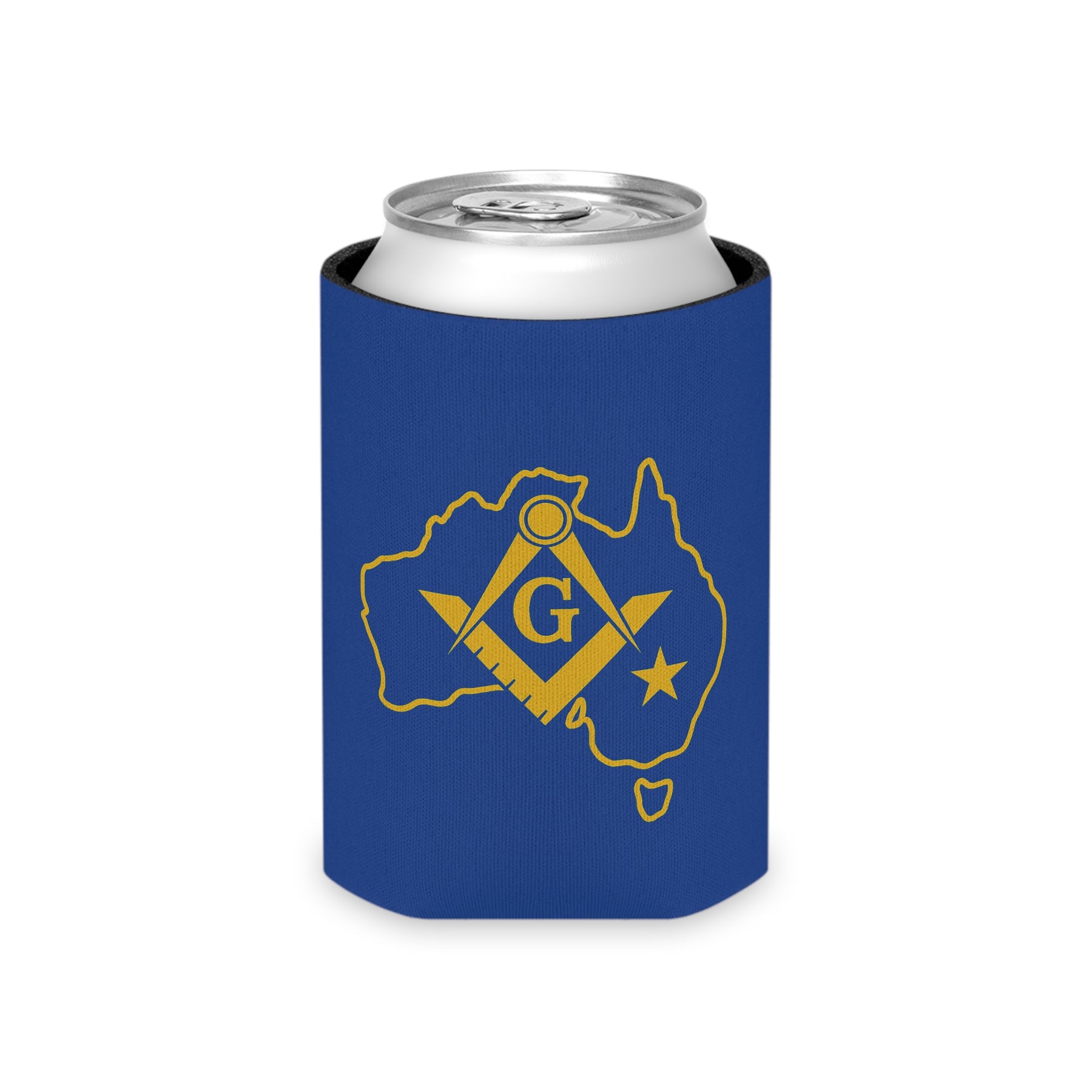 Master Mason Blue Lodge Australia Jurisdiction Can Cooler - Blue & Gold S & C - Bricks Masons
