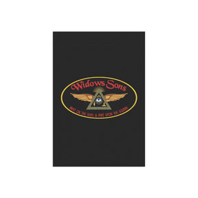 Widows Sons Yard Flag - Black Printed Poly Poplin - Bricks Masons