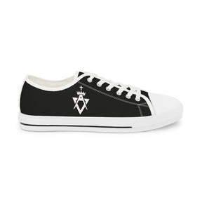 Allied Masonic Degrees Sneaker - Low Top Sneaker Black & White AMD White Emblem - Bricks Masons