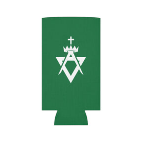 Allied Masonic Degrees Can Cooler - Green & White Polyester Exterior - Bricks Masons