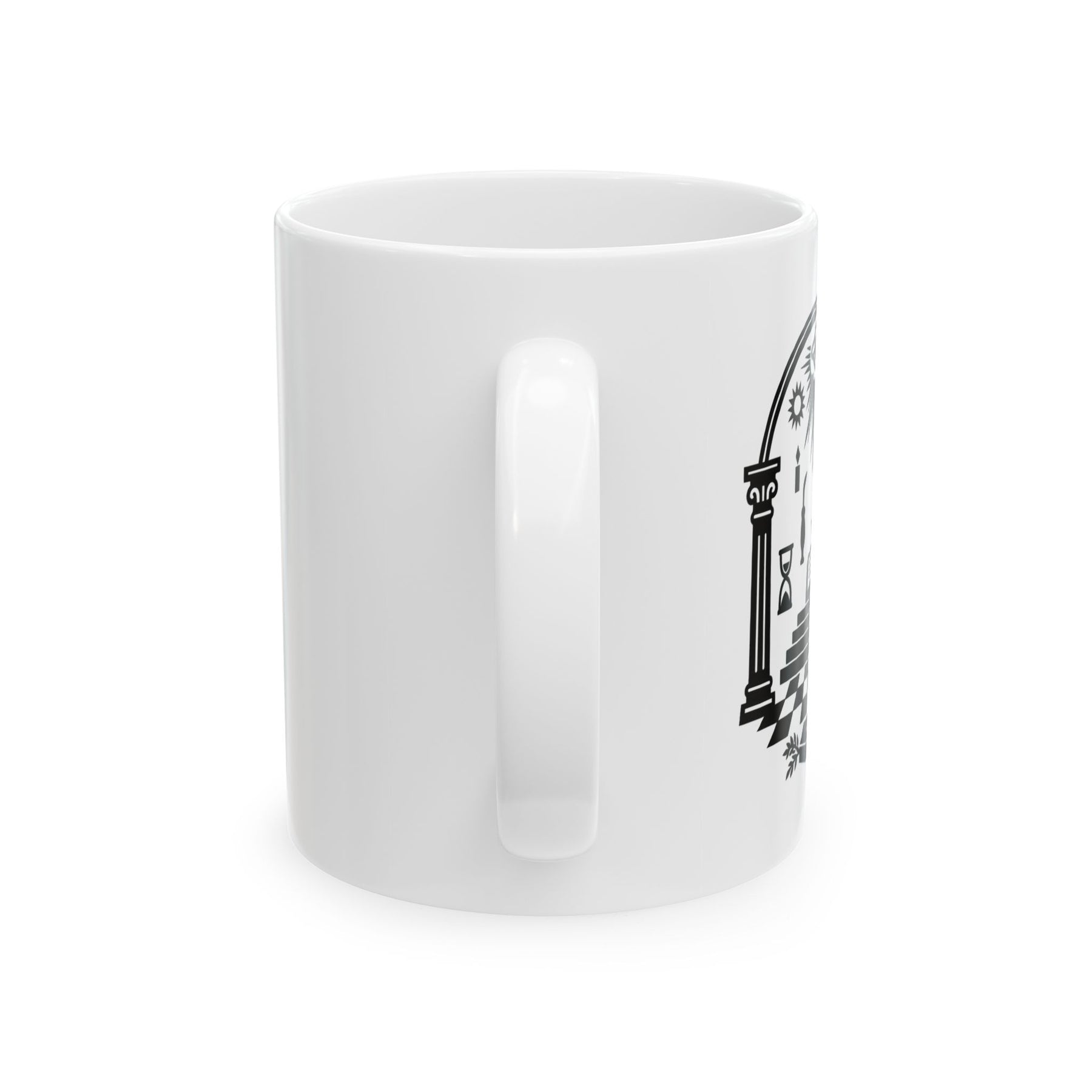 Master Mason Blue Lodge Ceramic Mug, (11oz, 15oz) - Bricks Masons