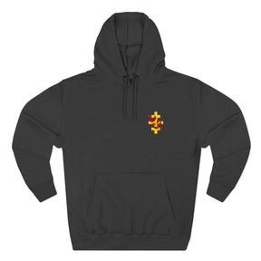 Red Branch of Eri Hoodie - Embroidered Chest Design - Bricks Masons