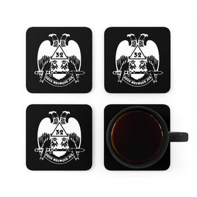 32nd Degree Scottish Rite Coaster - Wings Down 4 Pieces Set