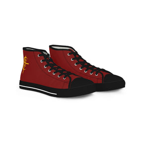 Council of Crusaders Sneaker - High Top Black & White Sole Maroon Canvas - Bricks Masons