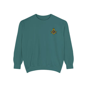 Master Mason Blue Lodge Sweatshirt - Embroidered Emblem Square & Compass G - Bricks Masons