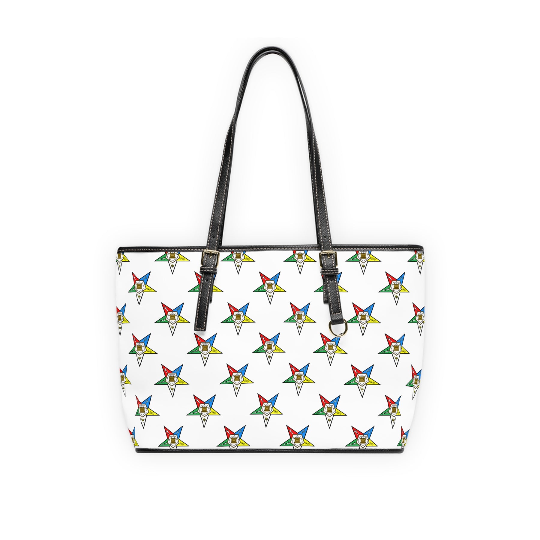 OES Handbag - White PU Leather With Stars - Bricks Masons