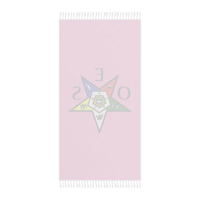 OES Towel - Pink Polyester With Knotted Tassels Beach Cloth - Bricks Masons