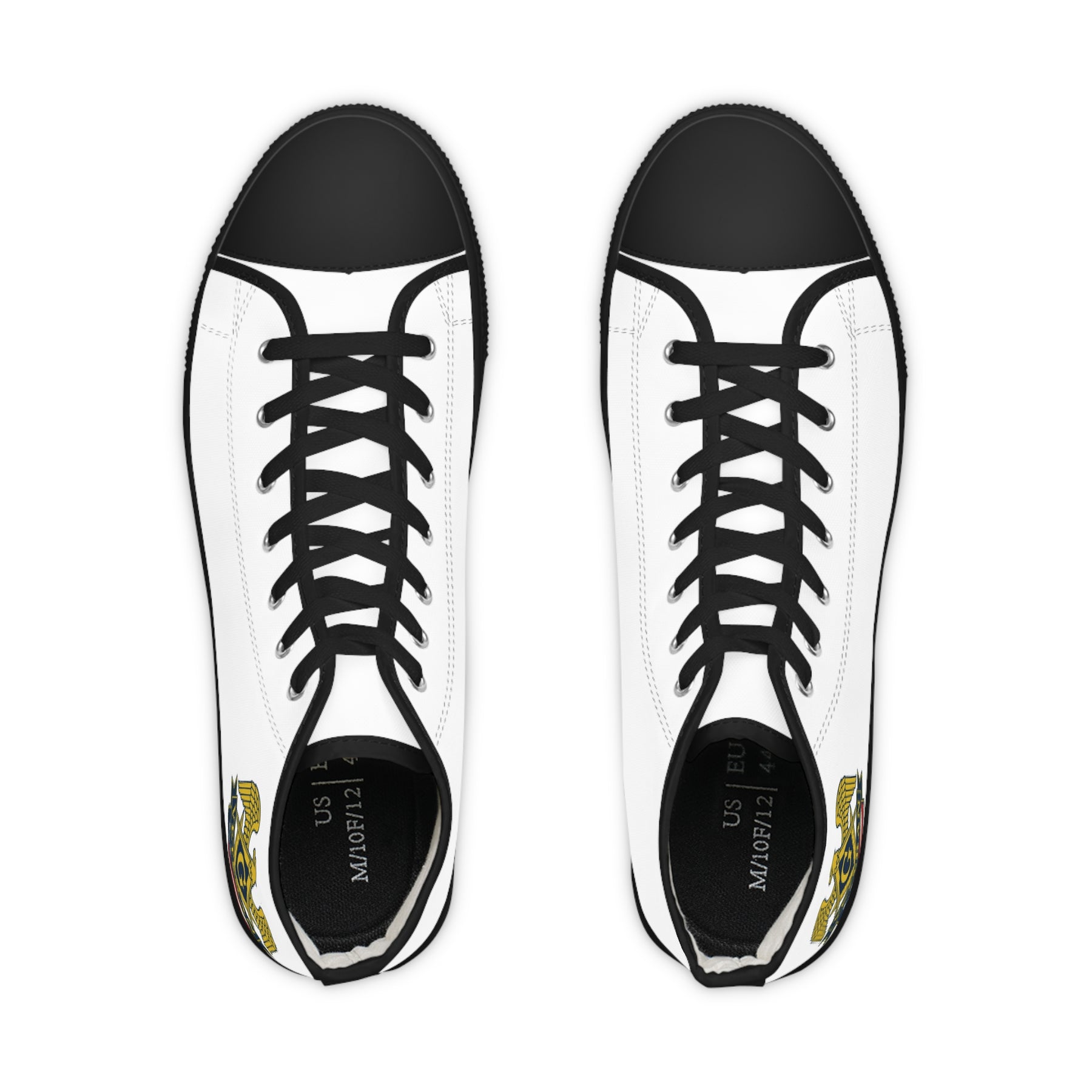 Master Mason Blue Lodge Sneaker - High Top Black & White Sole Veteran Mason - Bricks Masons