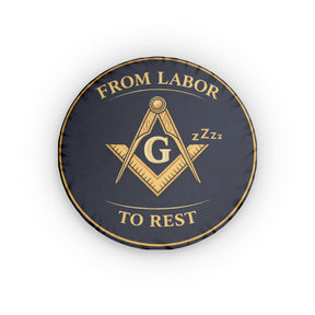 Master Mason Blue Lodge Pillow - Square & Compass G From Labor To Rest - Bricks Masons