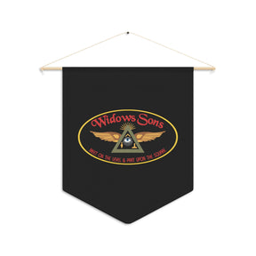 Widows Sons Pennant - Meet on The Level Part on The Square - Bricks Masons
