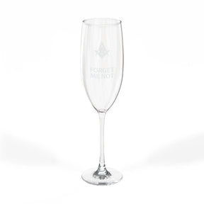 Master Mason Blue Lodge Champagne Flute - Square & Compasses Forget Me Not