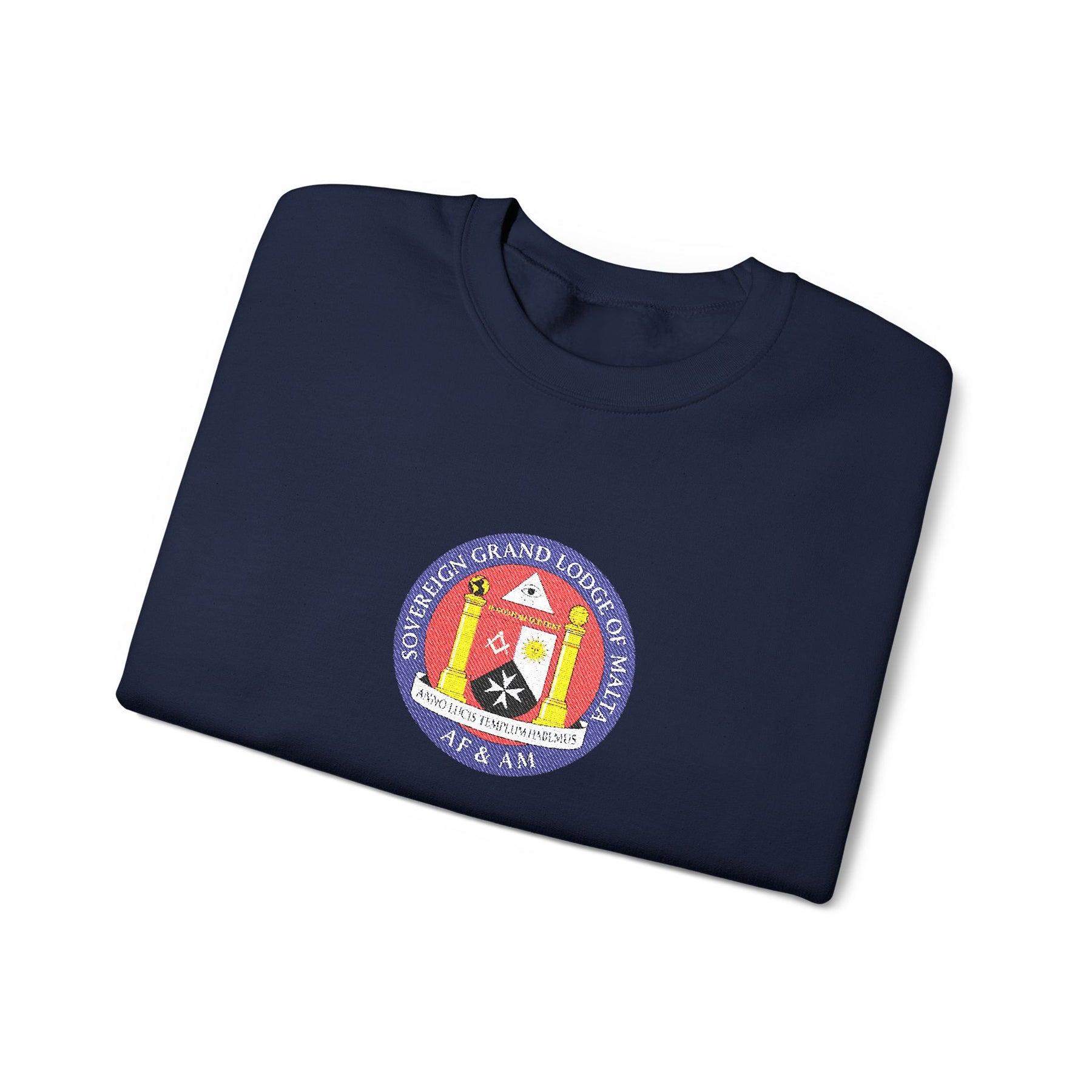 Malta Jurisdiction Sweatshirt - Crewneck Embroidered Emblem - Bricks Masons