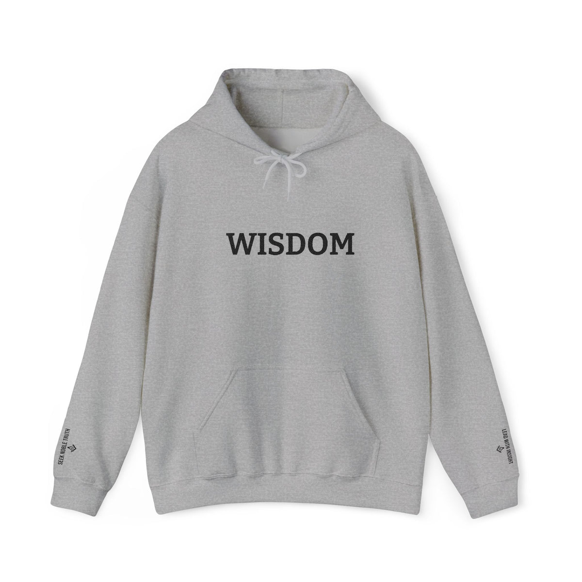 Master Mason Blue Lodge Hoodie - Wisdom Front & Sleeves Embroidery - Bricks Masons