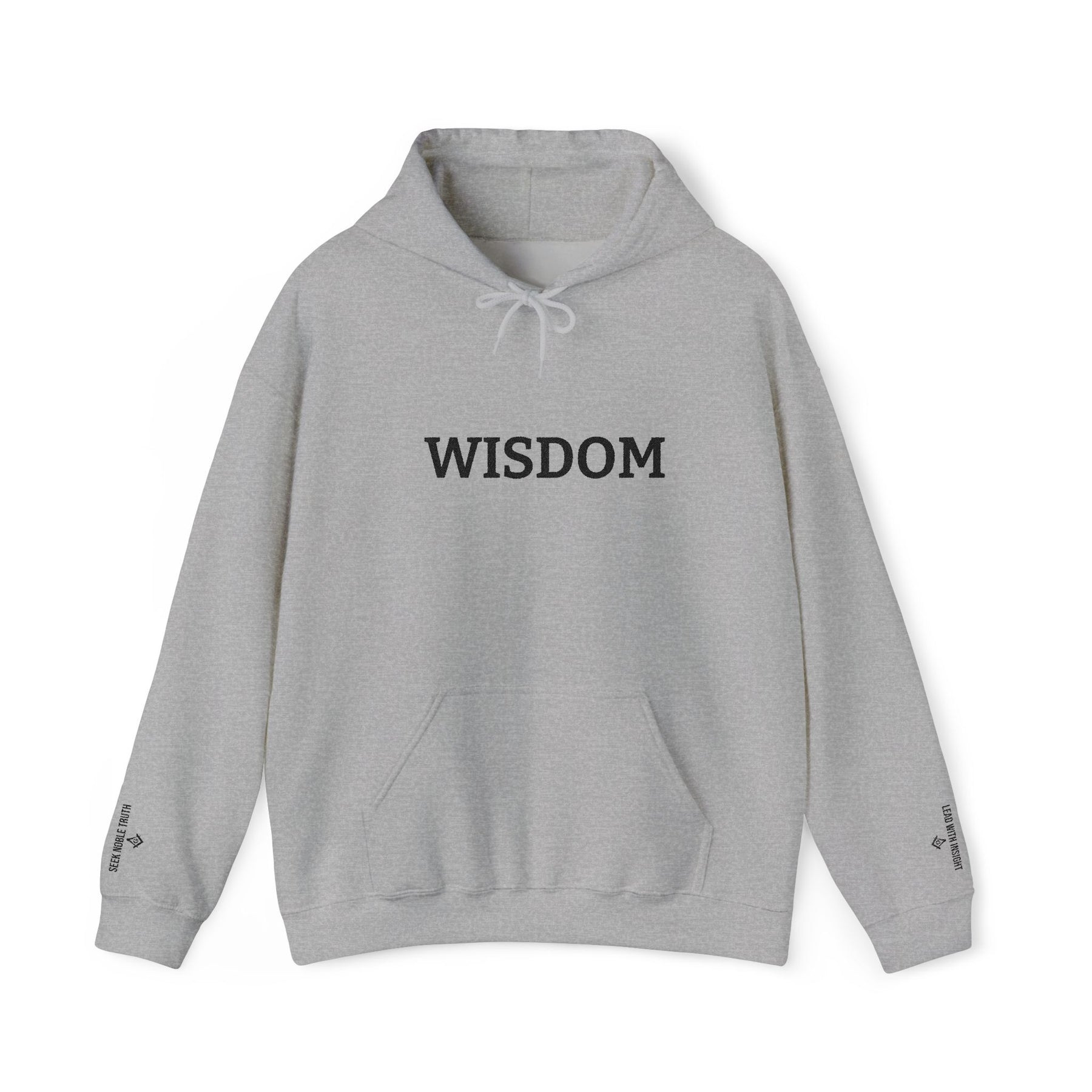 Master Mason Blue Lodge Hoodie - Wisdom Front & Sleeves Embroidery - Bricks Masons