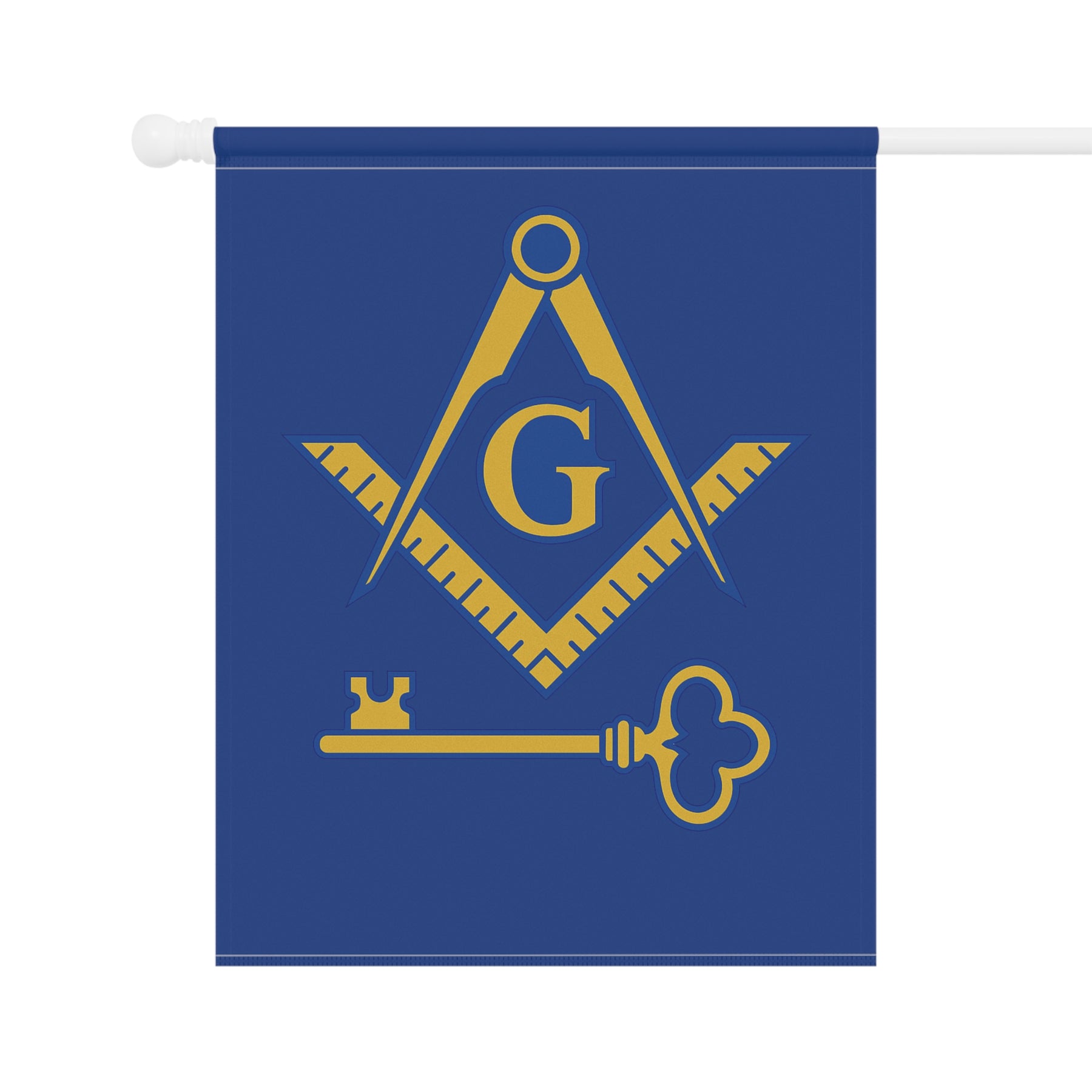 International Masons Yard Flag - Blue Poly Poplin - Bricks Masons