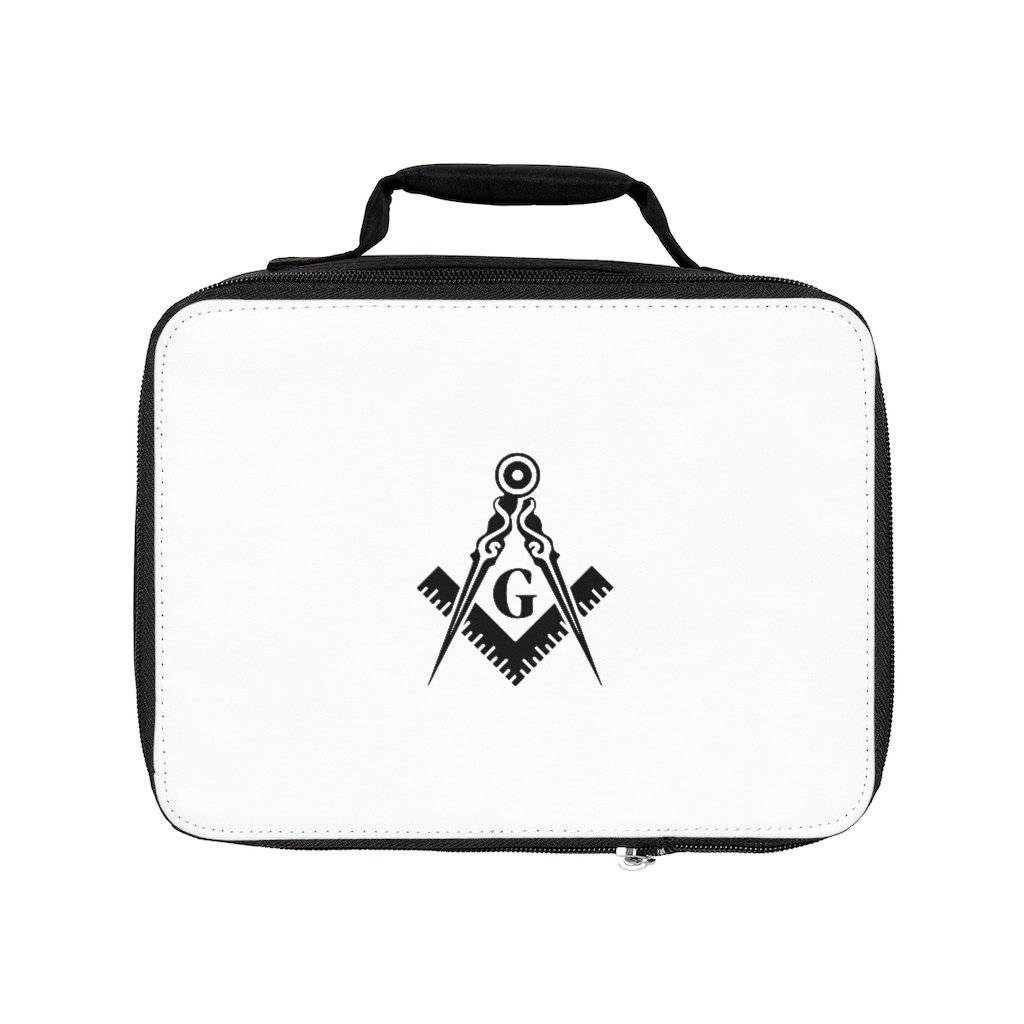 Master Mason Blue Lodge Lunch Bag - White with Square & Compass G