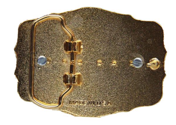 Master Mason Blue Lodge Belt Buckle  -  Blue Raised Square & Compass