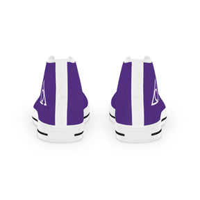 LOCOP Sneaker - High Top Black & White Purple Canvas White Emblem - Bricks Masons