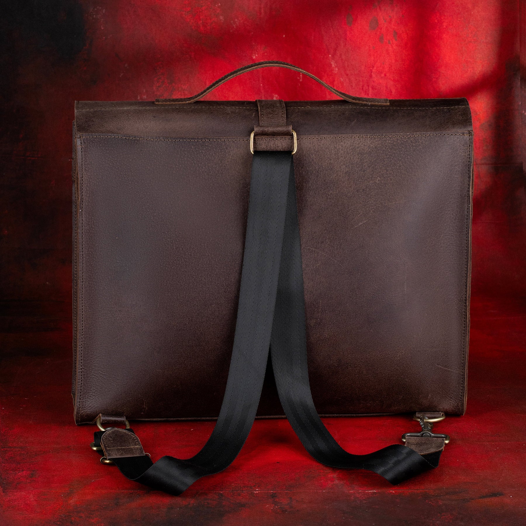 Council Briefcase - Genuine Cow Leather Convertible Bag - Bricks Masons