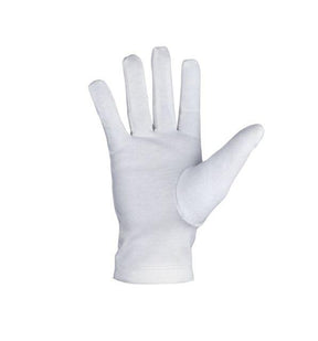 Master Mason Blue Lodge Gloves - White Cotton with Gold Square & Compass