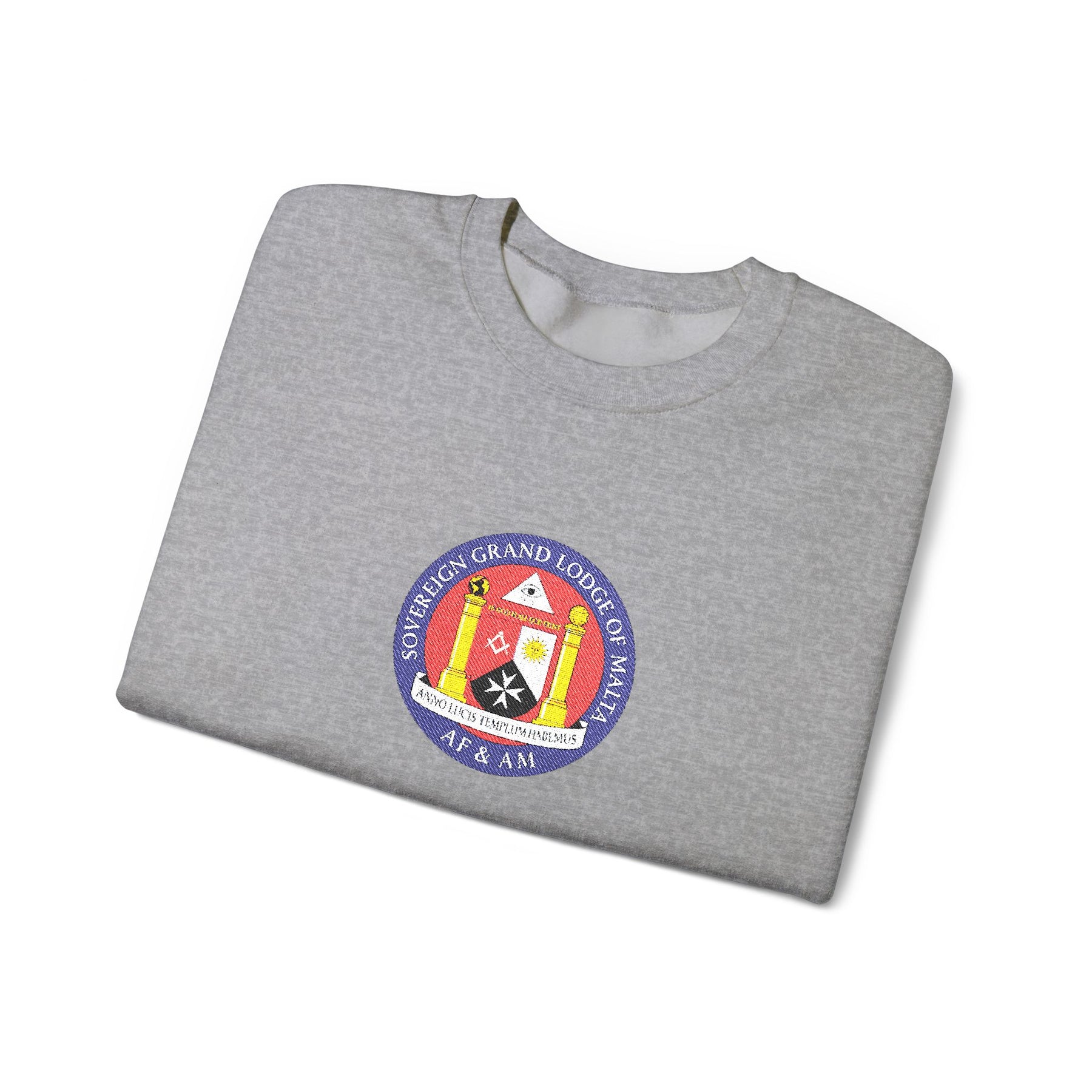 Malta Jurisdiction Sweatshirt - Crewneck Embroidered Emblem - Bricks Masons