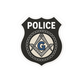 Master Mason Blue Lodge Sticker Decal - Kiss-Cut Police Badge - Bricks Masons