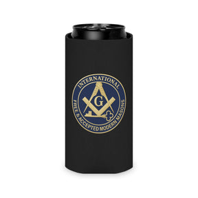 International Masons Can Cooler - Gold Square & Compass G - Bricks Masons