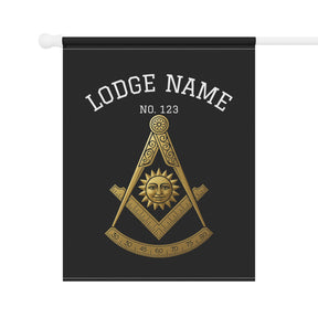 Past Master Blue Lodge Yard Flag - Square & Compass With Personalization - Bricks Masons