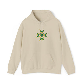Order of Saint Lazarus Hoodie - Soft Cotton Poly Blend Front Stitch - Bricks Masons