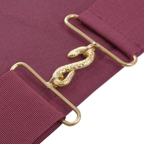 95th Degree Memphis Misraim Apron - Burgundy Velvet With Gold Hand Embroidery Bullion
